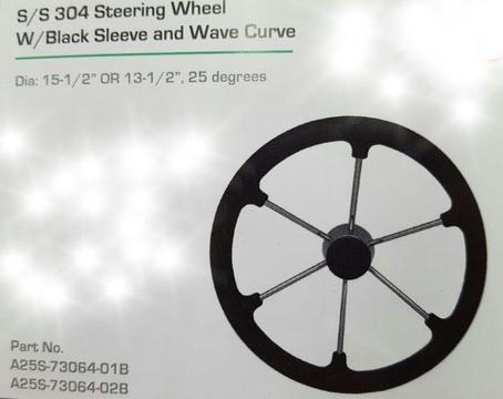 S/S 304 Steering Wheel with Black Sleeve and Wave Curve