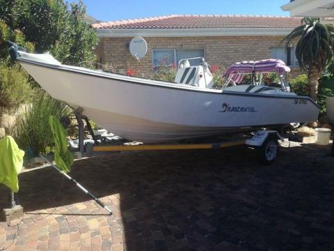 Infanta boat 5.2,on galvanized trailer with 2x 40hp two stroke (20 hours on)