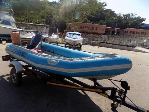 crusader 440 on trailer 40 hp yamaha tiller arm pull start !!!!!!!!!!!!!!!!!!