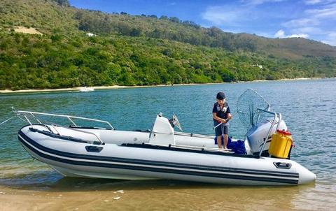5m Falcon rubber duck with 75hp 4 stroke motor