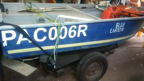 boat, with motor and trailer