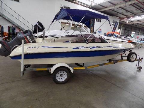 espirit 170 on galvanized trailer & spare 130 hp yamaha v4 47 hours only !!!!!!!!!!!!