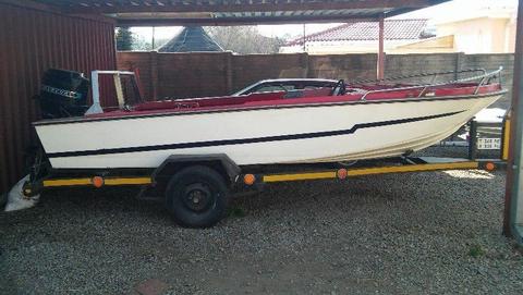 16 foot speed boat with trailer