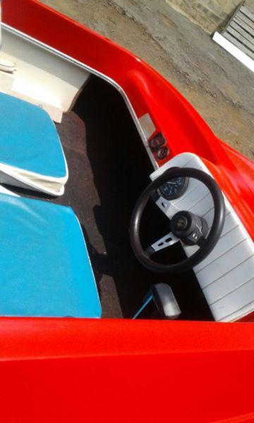 Dam Boat with 6 Cyl 90HP Mercury Outboard