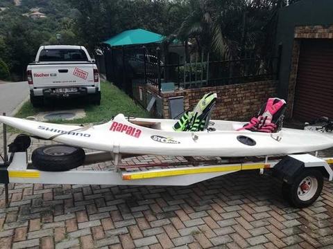 Tomcat 2 seater canoe with trolling motor