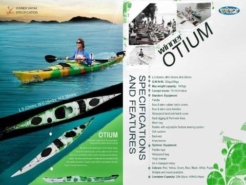 New Winner Otium model sit inside touring kayak