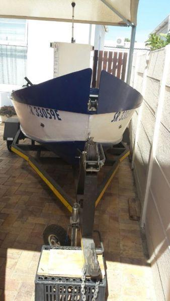 V-Hull Ski Boat on trailer