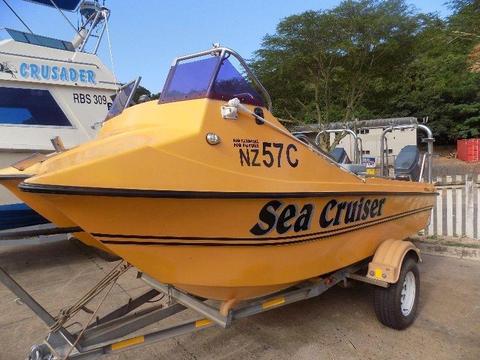 vidal cat 14,6 on trailer 2 x 50 hp yamahas non trims !!!!!!!!!!!!!!!!