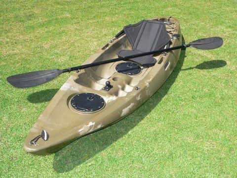 Pioneer Kayak, single including Seat, Paddle & Rod holder, FREE PK Cap!