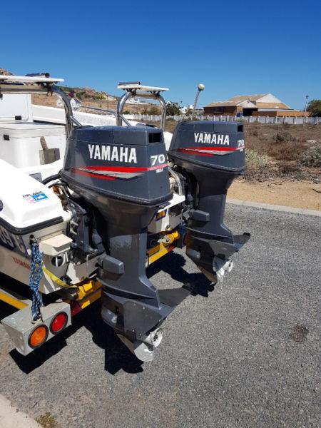 Yamaha 70 HP outboards for sale (x2)