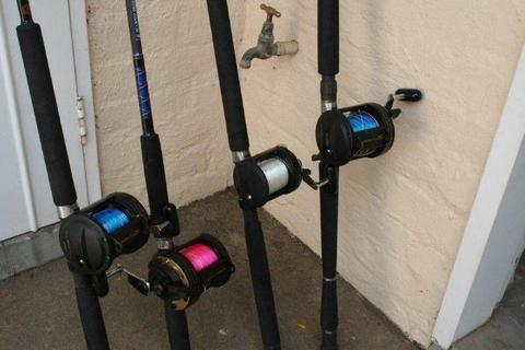 Deep sea fishing rods, reels & tackle