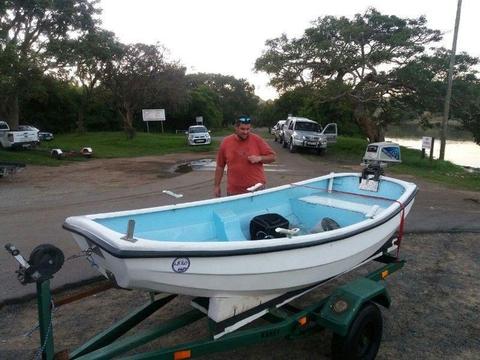 3m river boat on a trailer