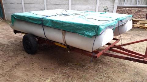 Pontoon boat with trailer for sale