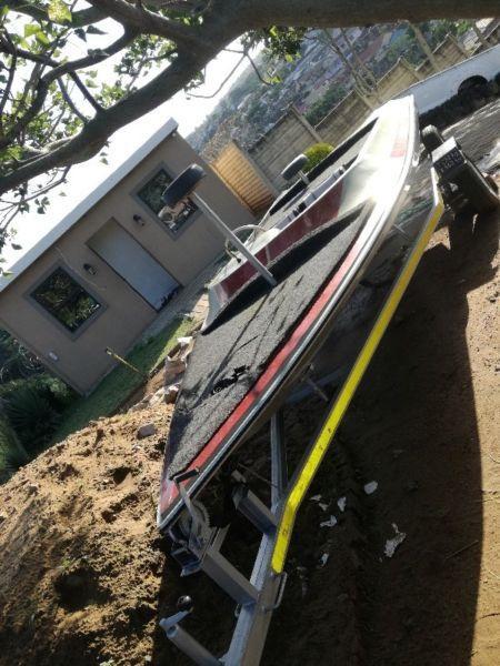 Phoenix Bass boat on galvanised trailer