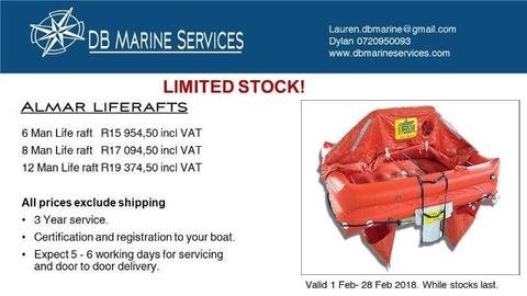 For Sale New Almar Liferafts -FEBRUARY SPECIAL -While Stocks Last