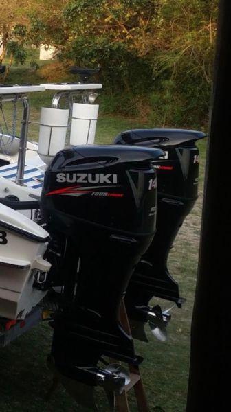 2 x Suzuki 140 hp outboard motors