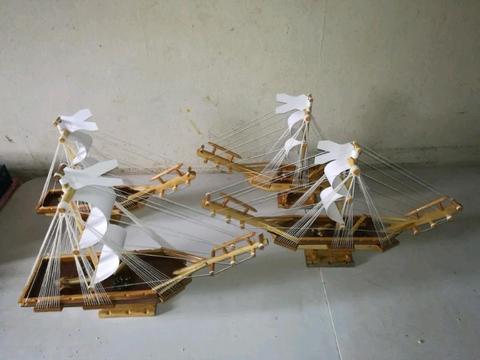 Wooden hand crafted ships