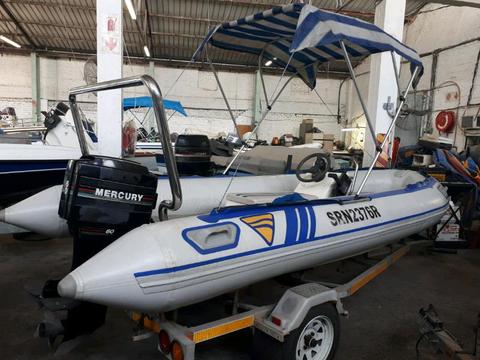 Semi Rigid duck with 60hp Mercury