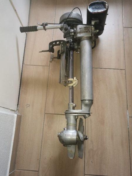British Silver Seagull outboard motor