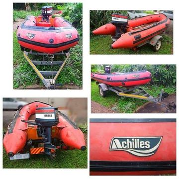 Achilles Rubber Duck with 30HP motor and Licensed Trailer – Great Condition