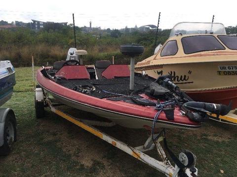 BASS BOAT 85HP SUZUKI OUTBOARD