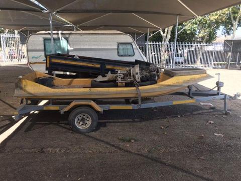 Rubber duck hull, motor & trailer for Sale