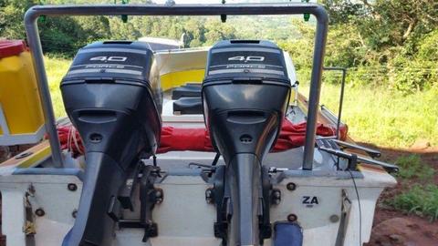Open Deck with 2 x 40 Hp Outboard Engines. Excellent Condition