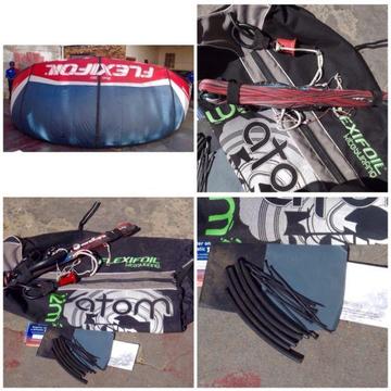 Flexifoil Atom & Proton 12m & Slingshot 142 kiteboard, kitesurfing combo & F180C Done with Camera