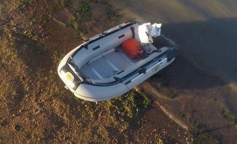 DUX inflatable with 15 Hp Johnson outboard (Bargain!)