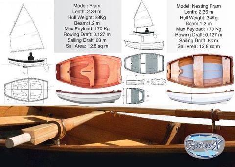 BUILT TO ORDER: Eastport Pram or Nesting Pram for sailing, rowing or outboard