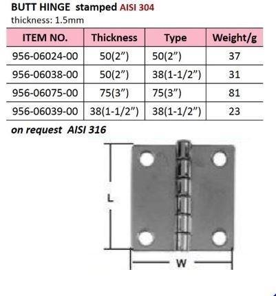 Butt Hinge/ boat accessories(Groundhog Marine Hardware )