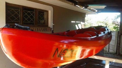 Nessy 3 seat fishing Kayak with buoyancy cert in very good condition