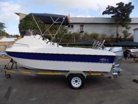 gamefish 510 forward console on trailer 2 x 60 hp hondas 4 strokes