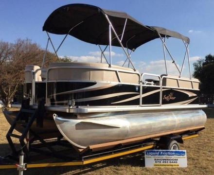 2013 18FT Sun Chaser pontoon with 60HP mercury 4-stroke bigfoot Superb Condition!!