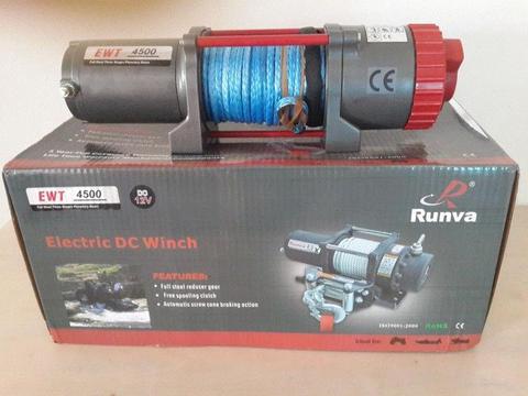 RUNVA T4500S-SR 12V ELECTRIC SYNTHETIC ROPE WINCH