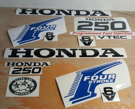 Honda Four Stroke BF 250 cowl decals stickers graphics set