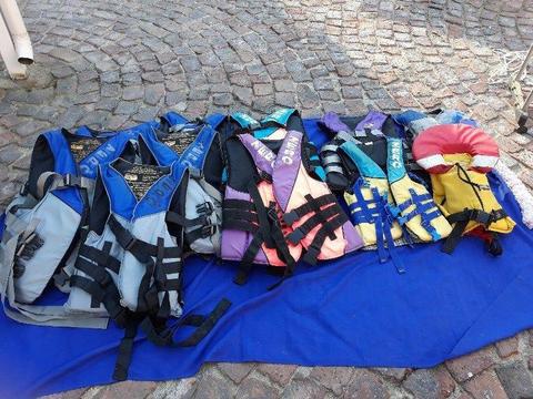 LIFE JACKETS & SKI'S & DOUBLE TUBE FOR SALE