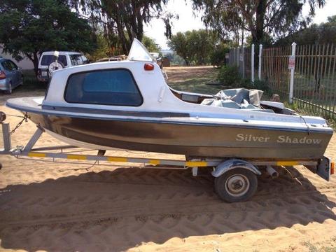 Cabin Boat with 25HP Mercury (Project Boat) - On Trailer