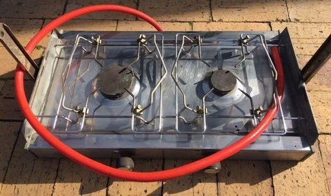 Stainless steel double gas burner