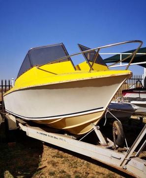 18 Ft Ace Craft (Project Boat) - On Trailer
