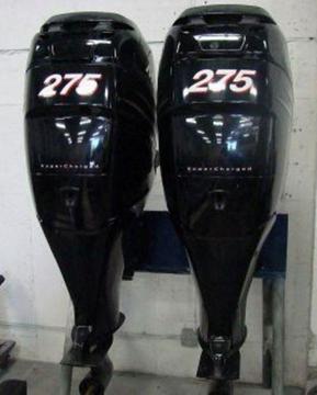 Duel Pair of Counter rotating 275 HP Mercury Verado Supercharged 4-Stroke Motors