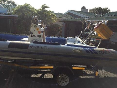5.4m Rubber duck on licensed trailer with 2x50HP Yamaha motors