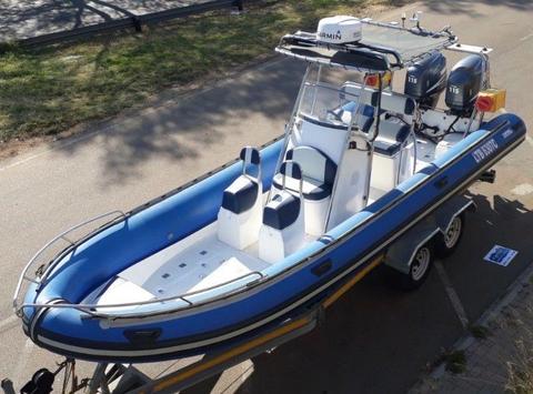 2008 Falcon Super Duck 7,3m with 2 x 115Hp Yamaha 4 Stroke Motors
