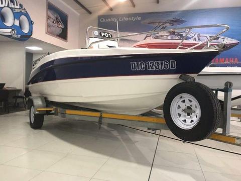 Explorer 510 with F115 Yamaha 4-Stroke Outboard on Trailer