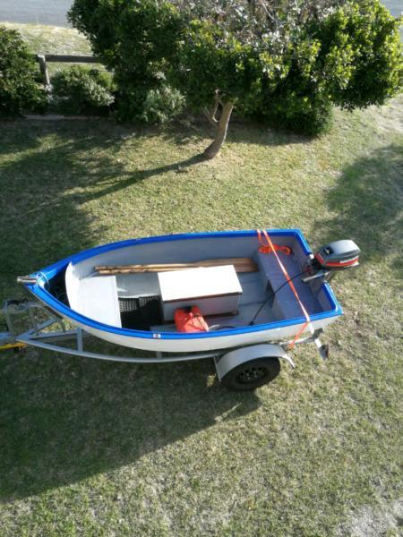 3m Fiberglass boat with 15hp Mariner