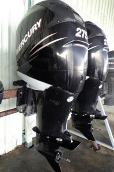 Duel Pair of Counter rotating 275 HP Mercury Verado Supercharged 4-Stroke Motors