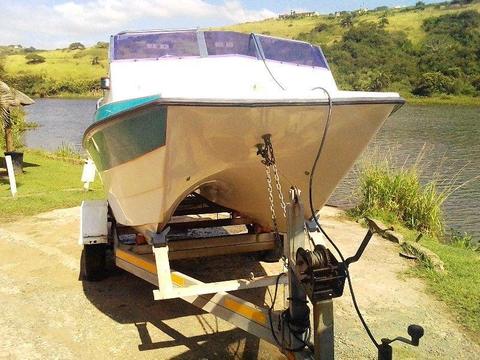 16 FOOT ORION CAT WITH TWO YAMAHA RELIABLE 40 HP 3 CYR MOTORS ON GALVANISED BREAKNECK TRAILER