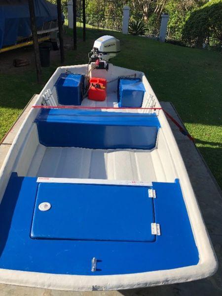 3.2m Grunter, Cathedral open boat c/w Honda 5HP Four-stroke outboard