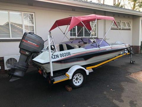VIKING SPRINTER, 6 Man Ski / Fishing Boat complete with Mariner 90 hp outboard motor