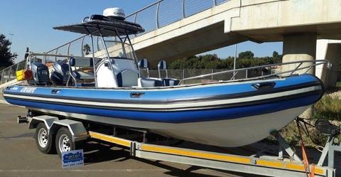 2008 Falcon Super Duck 7,3m with 2 x 115Hp Yamaha 4 Stroke Motors